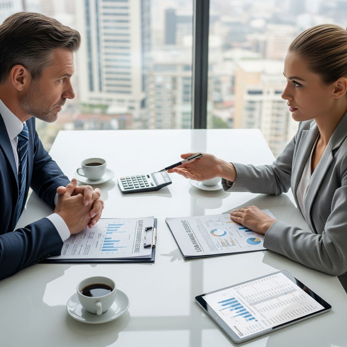 Adviseur van Express Finance in gesprek met een klant